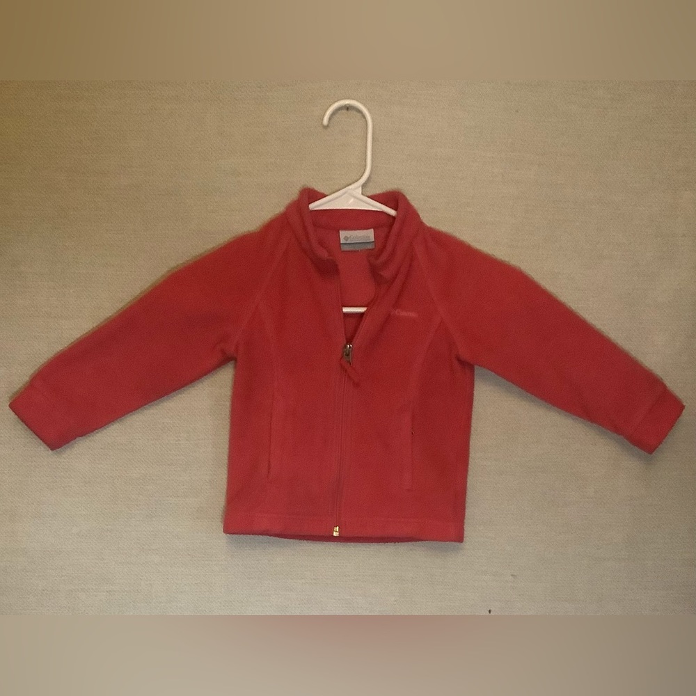Girls Columbia fleece zip up jacket color pink size 3T